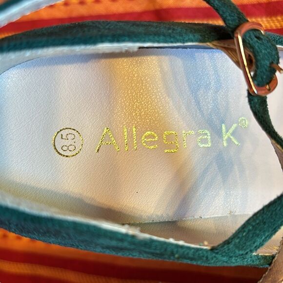 Allegra K Platform Cross Strap Stiletto Heel Mary Jane Green Pumps size 8.5 - Picture 7 of 7